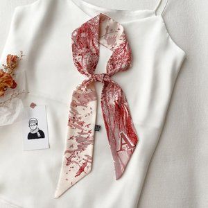 Initial A twilly scarf